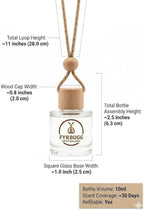 Hanging Car Air Diffuser - Glass and Wood Essential Oil Car Air Freshener - Long Lasting Rearview Mirror Scent - FyrBugg Apothecary, LLC - 10ml (Black Sea)