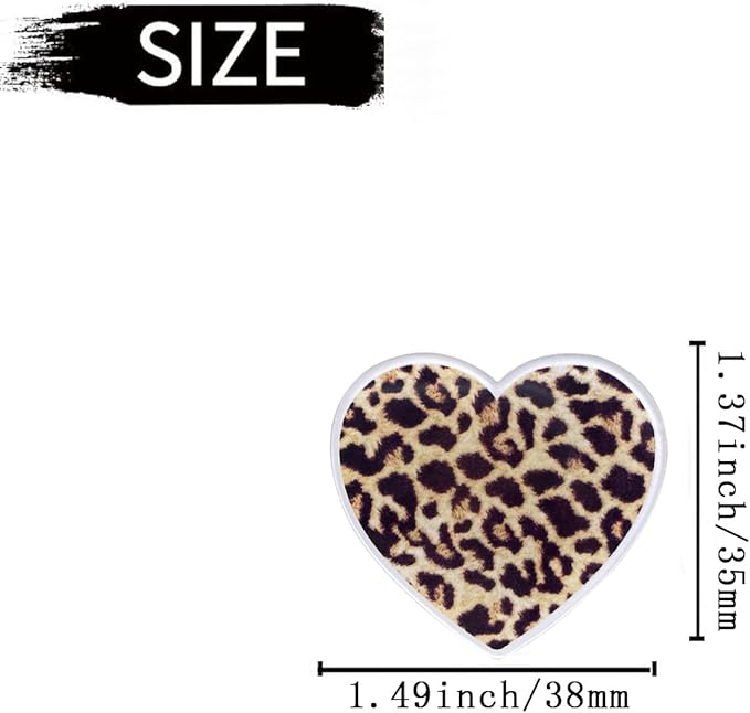 6 Pcs Heart Air Vent Clips, Leopard Print Heart Car Air Fresheners Vent Clips Long Lasting Car Diffuser Vent Clip Interior Decor Charm Decoration Cute Accessories for Women Girls