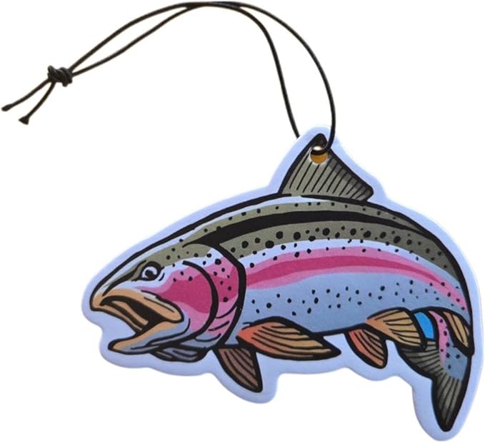 ThatsRad Car Air Freshener Duck Fly Fishing Fish Hunting Stocking Stuffer (One Size, Rainbow Trout/Ocean Scent)