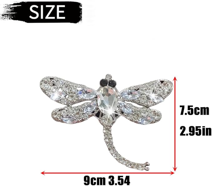 4Pcs Bling Rhinestone Crystal Dragonfly Air Freshener Vent Clips,Cute Car Air Fresheners Vent Clips Accessories,Refillable Car Diffuser, Glamorous Auto Decor (White)