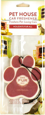 One Fur All Pet Car Air Freshener - Holidays Pack of 4 - Non-Toxic & Pet-Friendly Odor Eliminator For Small Spaces