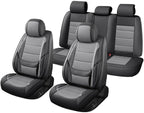 Car Seat Covers Full Set Custom Fit for Ford Taurus 1999-2018 - Premium Leather with Lumbar Support, Breathable, Anti-Slip & Excellent Seating Experience (Black&Gray, Full Set)