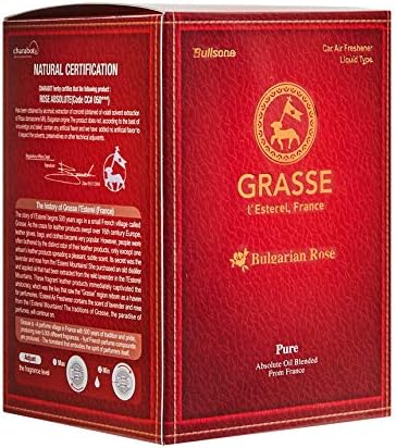 Bullsone Grasse L'esterel, Natural Car Air Fresheners, Luxury Car Perfume - Bulgarian Rose Scent (2 Pack)