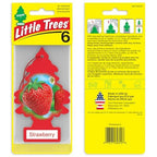 LITTLE TREES Car Air Freshener I Hanging Tree Provides Long Lasting Scent for Auto or Home I Strawberry, 6-Packs (4 Count)
