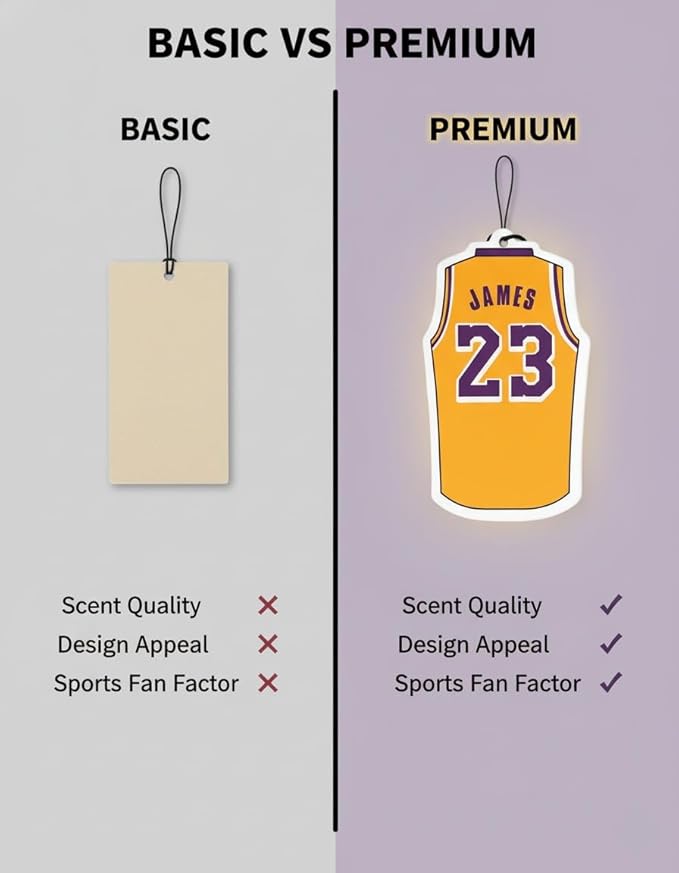 PumpCar 2 pieces basketball shirt double-sided hanging cherry-scented james car air freshener Cool hanging for rearview mirror Car Interior Accessories Gifts