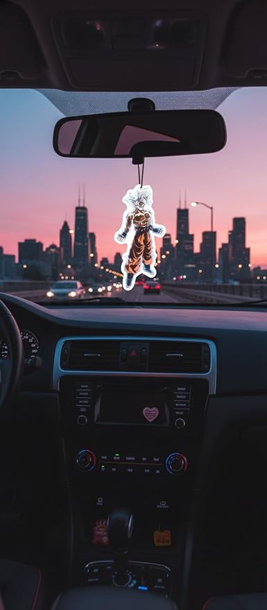 PumpCar car air freshener 2-piece double-sided Goku Ultra Instinct hanging cherry-scented for rearview mirror Car Interior Accessories Household Gifts…