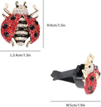 Ladybug Car Accessories,2pcs Red Bling Lady bug Air Vent Clips Car Air Freshener,Cute Dashboard Decorations Gift for Women,Girly Refillable Diffuser with Felt Pads