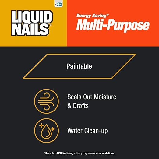 Liquid Nails Energy Saving Multi-Purpose Latex Caulk, 10.1 fl. Oz