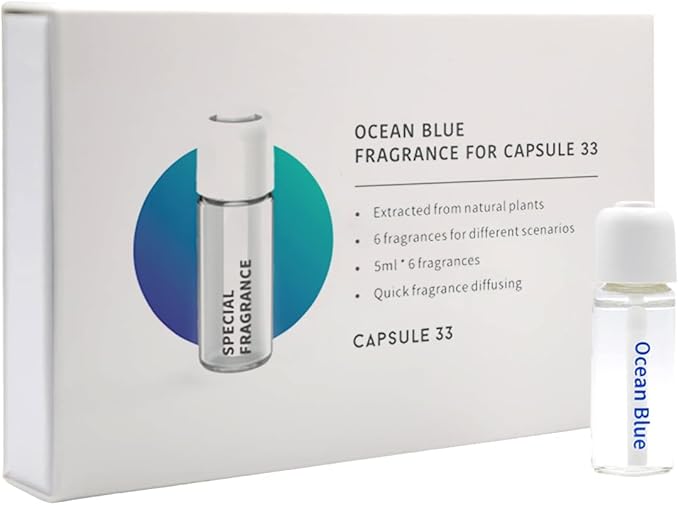 OCEAN BLUE (Masculine) Refill Fragrances for Capsule 33, 6x bottles, Masculine Luxury Car/Home Perfume, Car Perfume Diffuser, Air Fragrance