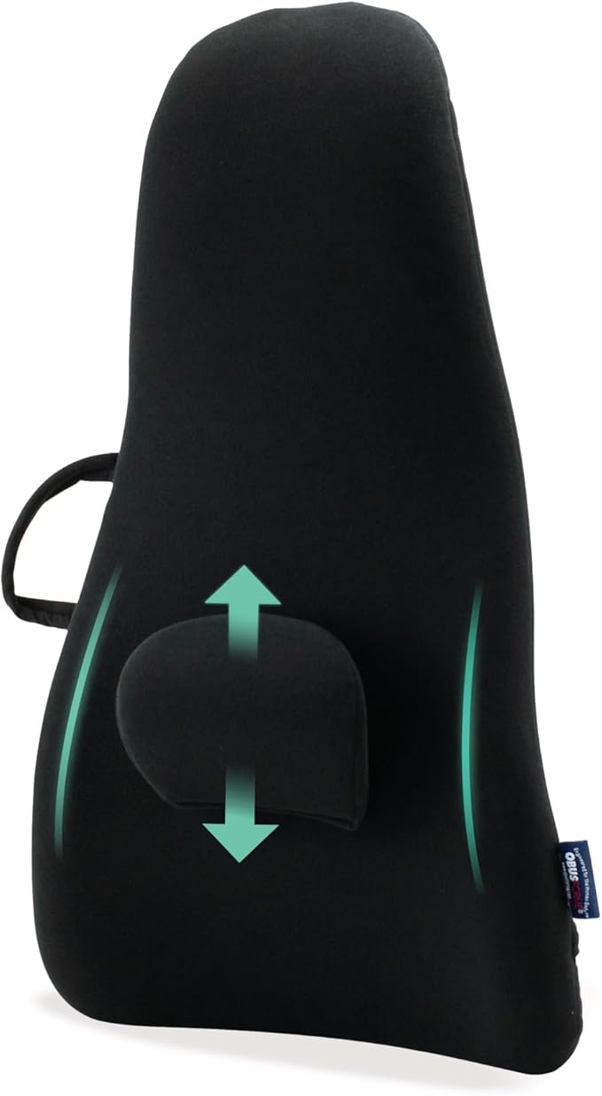 ObusForme Highback Backrest Support - Extra Tall Padded Seat Cushion and Lumbar Support Pillow, Portable Posture Support with Soft and Durable Foam