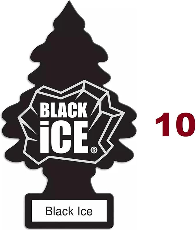 LittIe Trees Car Freshener, Black Ice Scent, 10-Pack