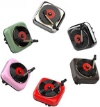 Car Air Freshener in Retro Record Player Design, CD Decorative Diffuser with Rotating Mechanism, Vintage-Inspired Aroma Diffuser for Car Vent (Black)