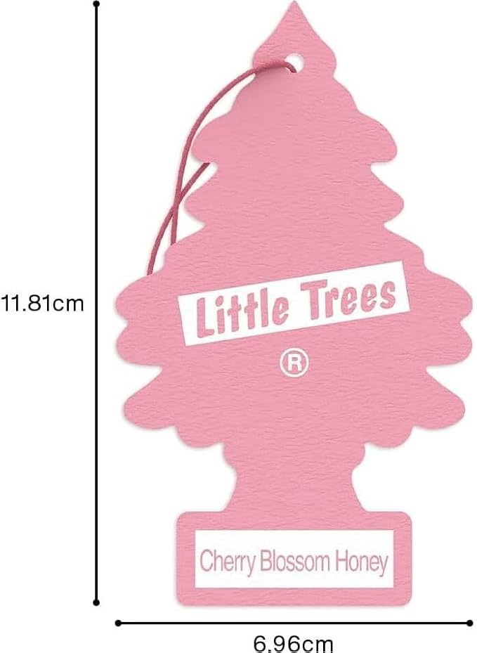 LITTLE TREES Car Air Freshener | Hanging Paper Tree for Home or Car | Cherry Blossom Honey | 6 Pack