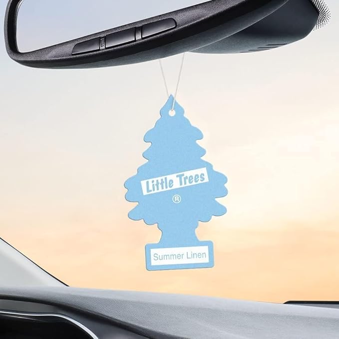 LITTLE TREES Car Air Freshener | Hanging Paper Tree for Home or Car | Summer Linen