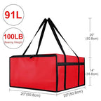 CIVJET Insulated Pizza Delivery Bag for Carry Hot, 20" x 20" x 14" Carrier Warmer, Insulated Food Delivery Bag, Insulated Grocery Cooler Bags for Catering/Doordash, Commercial Food Warmers（Red, 1Pk）