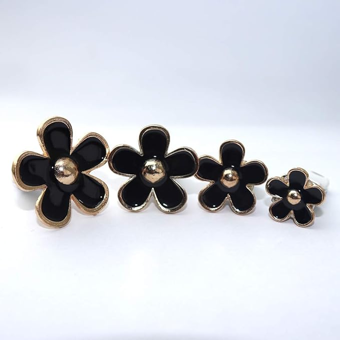 INEBIZ Cute Daisy Flowers Air Vent Decorations Clips Car Air Freshener Girly Charm Automotive Interior Aesthetic Decor Accessories for Women (Black)