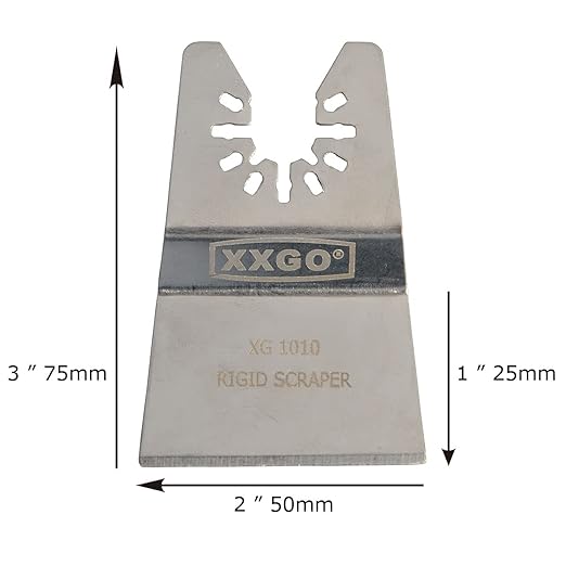 XXGO 8 Pcs Oscillating Tool Scraper Blades to Remove Caulking Adhesive Glue Sealant Paint Foam Glaze for Removal Cutting Cleaning Stripping for Dewalt Milwaukee Ryobi Bosch Dremel Rockwell XG8201