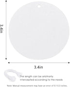 25 Pieces Round Sublimation Air Freshener Blank Car Scented Hanging Felt Sheets - White Fragrant With 25 Bags and Elastic Rope for Car Interior Use and Decor