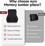 Memory Foam Lumbar Support Pillow for Car, Highly Supportive Back Cushion for Driving, Wheelchair, Office, Home and TravelMemory Foam Lower Back Cushion for Low Back Pain Relief