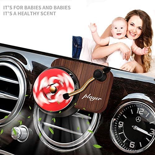 Car Air Diffusers Freshener, Car Vent Clip Aromatherapy Fragrance Diffuser, Car Record Player Design Turntable Perfume Vent Outlet Diffuser with 3 Refill Pads