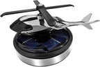 Helicopter Car Air Fresheners with Solar Rotating, Creative Car Perfume Decoration, Car Airplane Fragrance Diffuser for Car, Home, Office (Silver)