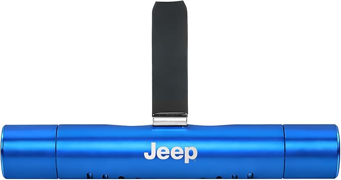 iPick Image for Jeep Car Vent Air Freshener Clip - Official Licensed Blue Aluminum with Adjustable Window + 10 Refill Sticks