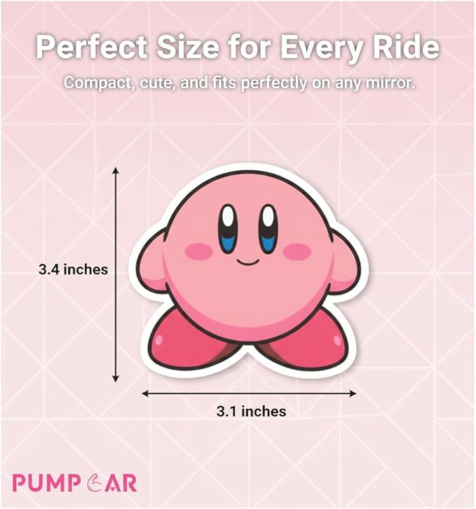 PumpCar 2 pieces Kirby Merch Pink Cute Kawaii double sided cartoon cherry scented funny car air freshener Cool hanging rearview mirror Interior Decor Dangler Accessories Gifts for Girls Women Birthday