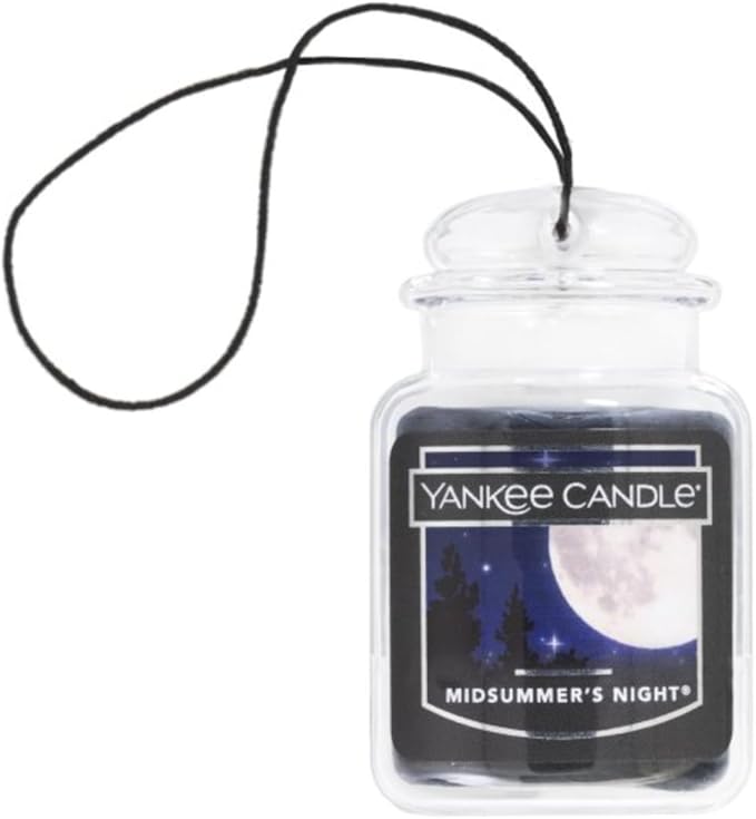 Yankee Candle Car Air Fresheners, Hanging Car Jar Ultimate, Neutralizes Odors Up To 30 Days, Midsummer's Night, 0.96 OZ (Pack of 4)