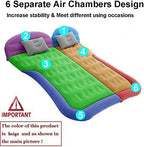 SAYGOGO SUV Air Mattress Camping Bed Cushion Pillow - Inflatable Thickened Car Air Bed Mattress with Air Pump Portable Sleeping Pad for Home Car Travel Camping Upgraded Version - Beige1