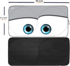 Gven Windshield Sun Shade Universal Fit for Car Window Sunshades Cover Automotive Interior Sun Protector Accessories for Compact& Midsize Sedan,Com& Subcompact SUV,Small Pickup,Wagon(Eyes-Grey, S)