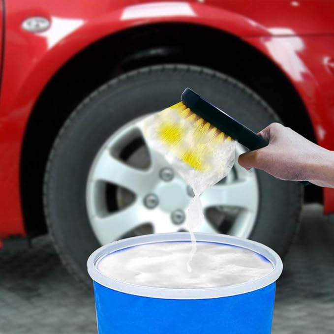 2 Set Wheel & Tire Brush Cleaner for Car, FineGood Wheel Brushes for Cleaning Wheels Auto Wheel Cleaning Brush Bristle Brush Cleaning Tools