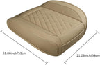 GIANT PANDA 2pcs Front Car Seat Covers Bottom Seat Covers, PU Leather Driver Car Seat Protectors Fits 95% of Vehicles, Wrapping Around The Bottom (Beige)