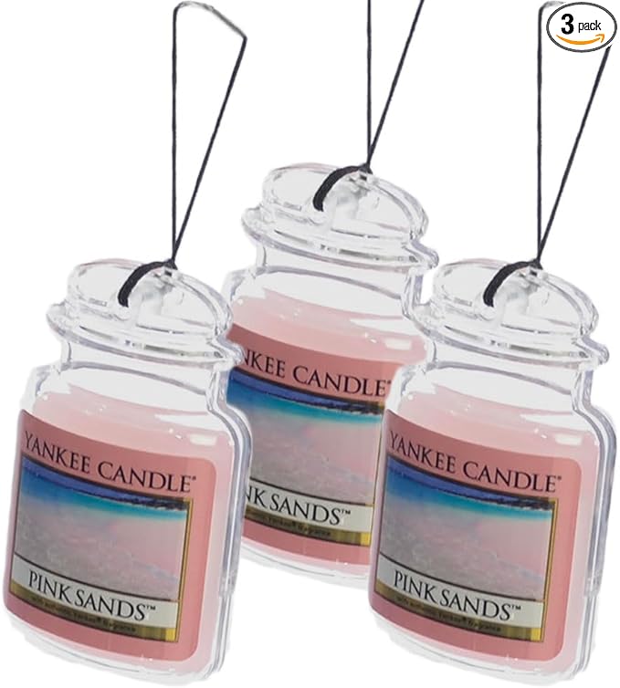 Yankee Candle Car Jar Ultimate, Pink Sands, 0.96 OZ (Pack of 3)