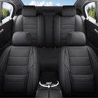 Car Seat Covers Full Set Fit for Buick Century 1997-2005, Premium Faux Leather Waterproof Car Seat Protectors with Lumbar Support, Breathable Anti-Slip Easy to Install(Black,Full Set)
