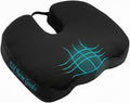 Velvet Seat Cushion Pillow for Office Chair - Memory Foam Pad for Tailbone, Sciatica, Lower Back Pain Relief, Ergonomic and Non-Slip, Machine Washable Cover (Velvet, Black)