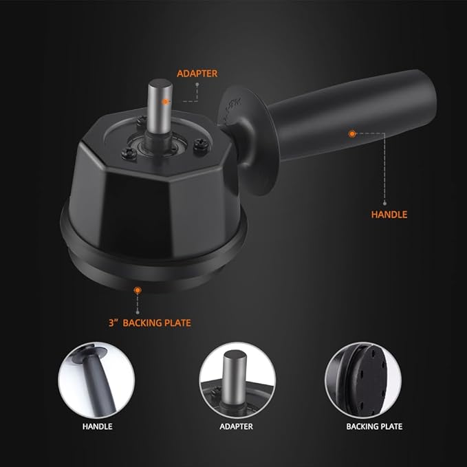 Dual Action Power System Tool, Forced Dual Action Polisher Adapter Detailing Tool with 3Pcs Polishing Pads For Cordless Drill for Car Polishing, Buffing, Waxing and Compounding -DAPSTS3