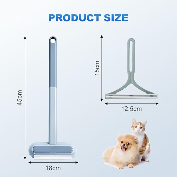 Moonboat Multifunctional Hair Removal Brush, Cleaner Pro Pet Hair, Cat Dog Hair Broom Lint Remover Scraper, Suitable for Carpet Rugs Bed Couch Curtains (A-2PCS)