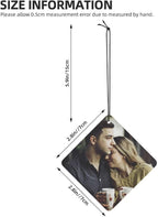 Personalized Car Hanging, Customizend Picture Name Logo Car Air Freshener Ornament, Double-Sided, Square