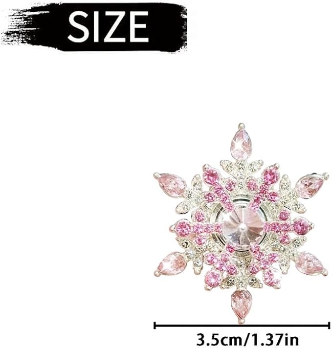 Bling 4Pcs Snowflake Air Vent Clips Car Air Freshener Outlet Clips Bling Rotatable Snowflake Car Vent Decorations Stress Relief Auto Accessories Toy Refillable (Pink)