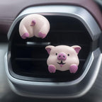 Cute Air Vent Clips Car Accessories, Creative Animal Head and Tail Cartoon Car Air Freshener Vent Clip Auto Fragrance Diffuser Perfume Clips Air Conditioner Outlet Vent Clips Decorations, Pig