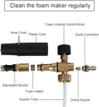 Foam Cannon with 1/4 Inch Quick Connector, 1 L Bottle Snow Foam Lance with 5 Pressure Washer Nozzle Tips, 3000PSI