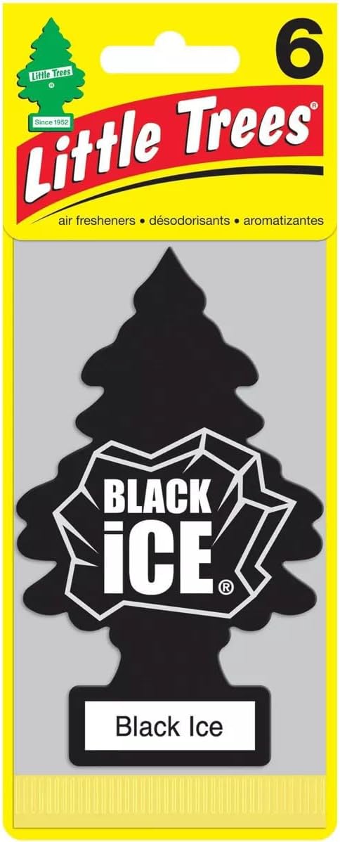 LITTLE TREES Car Air Freshener | Hanging Paper Tree for Home or Car | Black Ice | 24 Pack