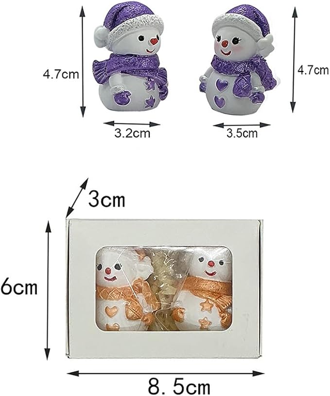 Car air freshener diffuser Plaster Couple Snowman Figurines Fragrant Gypsum Cute interior accessories car dashboard ornaments Indoor Christmas New Year's Gifts Porch Office Desk Decor (red, NO.5)