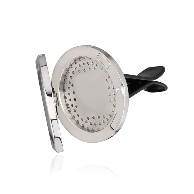 (Celtic) 30mm Car Aromatherapy Essential Oil Diffuser Stainless Steel Locket Air Freshener with Vent Clip 7 Pads 1 Oil Included