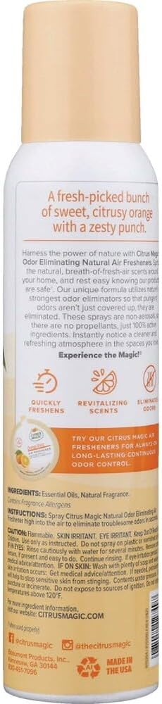 Citrus Magic 3.5Z Orange Spray BEAUMONT PRODUCTS INC Air Fresheners 087052127497