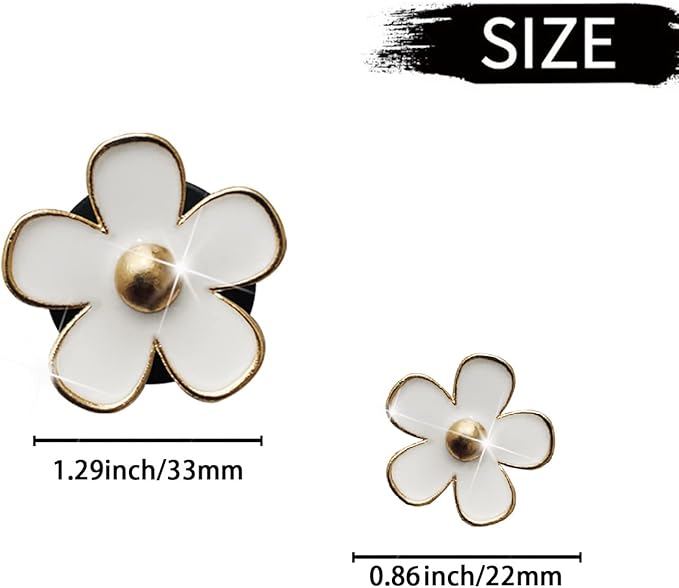 Daisy Air Vent Clips - 6 Pcs Cute Flower Car Diffusers + Mask Hook (Mixed Color)