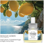 Yankee Candle Sicilian Lemon ScentPlug Refill, Zesty Citrus Essential Oil Air Freshener, Continuous Home Fragrance for Kitchen and Bath, 1 Fl Oz (Pack of 4)