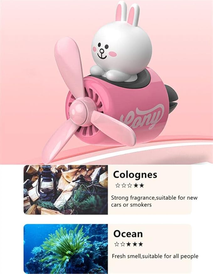 DAYUJIAN Cute Car Diffuser - Rotating Propeller Air Outlet Vent Fresheners, Aromatherapy Ornament, Air Freshener for Cars