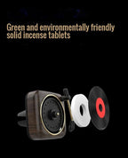 Car Air Freshener in Retro Record Player Design, CD Decorative Diffuser with Rotating Mechanism, Vintage-Inspired Aroma Diffuser for Car Vent (Grainy)
