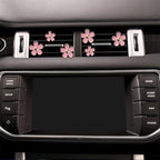 Daisy Air Vent Clips - 6 Pcs Cute Flower Air Conditioning Outlet Clip Car Air Fresheners Vent Clips Interior Decor Charm Cute Car Accessories for Women Girls + Mask Hook(Pink)